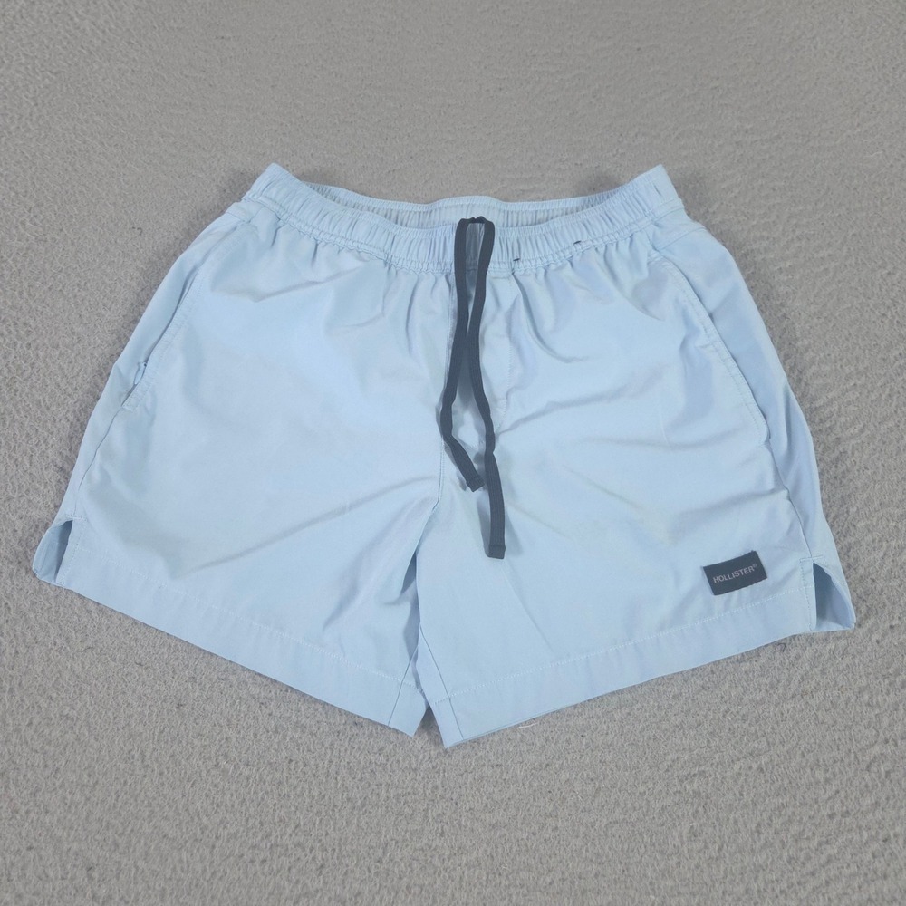 Hollister Shorts Mens XS Light Blue Athletic Elastic Waist Stretch Pockets Beach